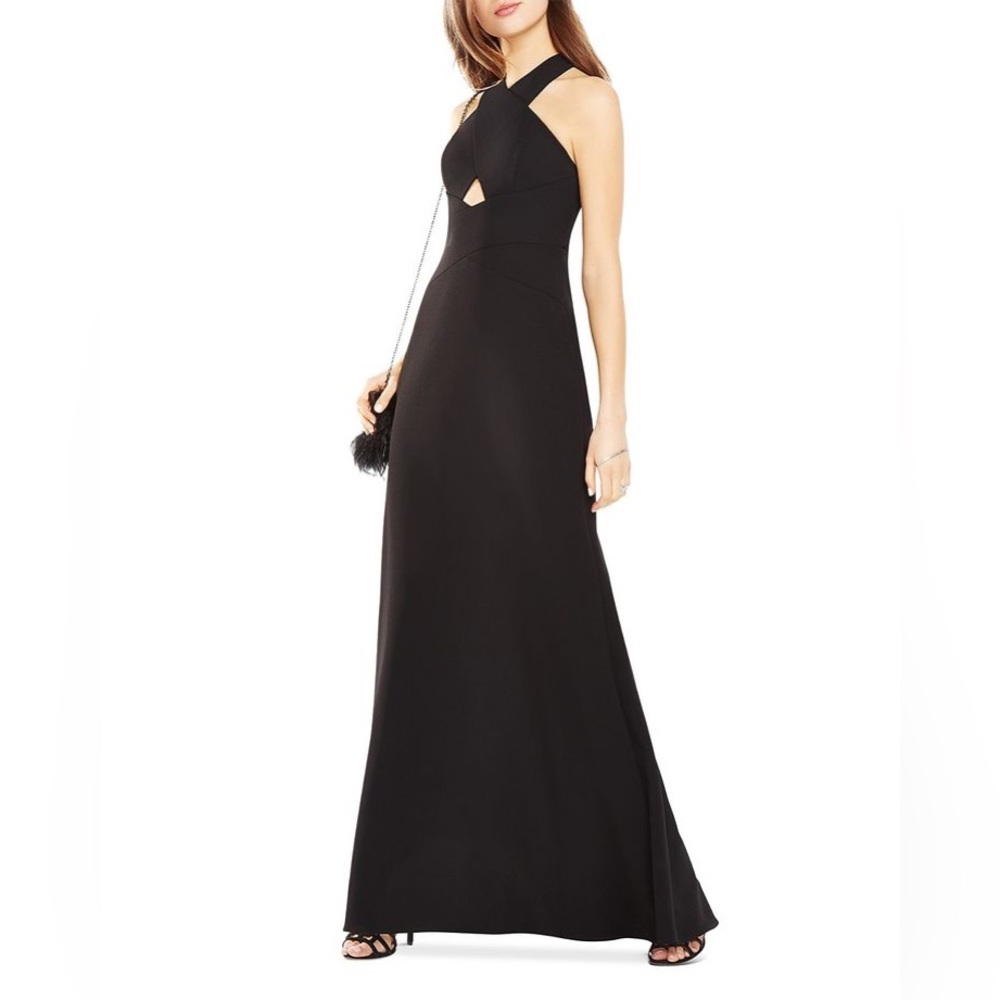 BCBG Black Salome Cutout Halter Gown NWT SZ 4